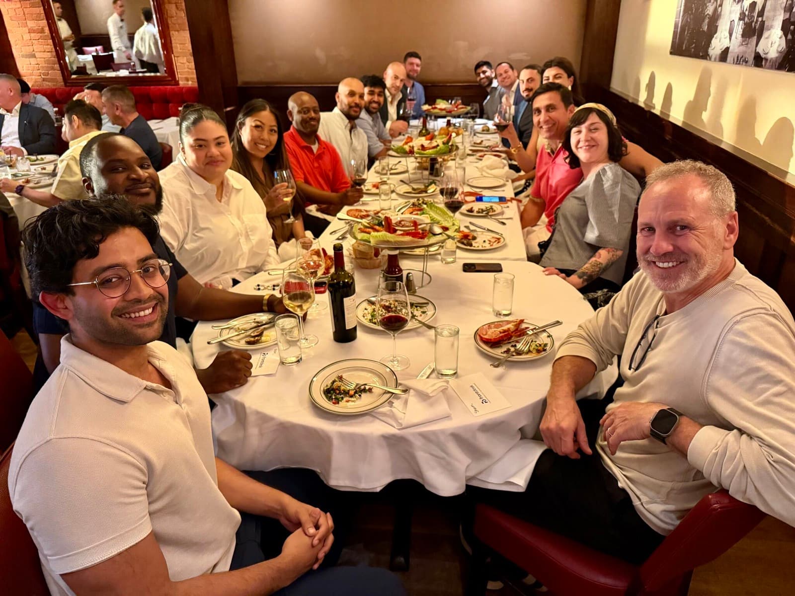 The Bevado team and customers at a New York City dinner